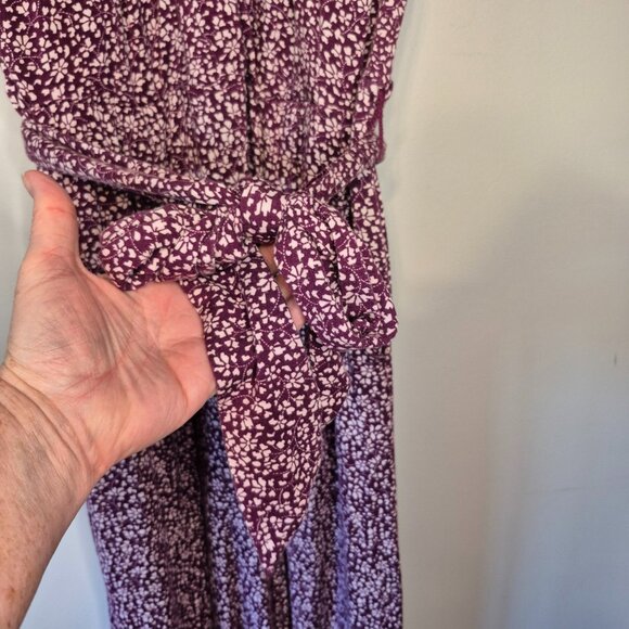 Maeve Anthropologie Clermont Purple and White Floral Jumpsuit Size Small - Picture 5 of 11